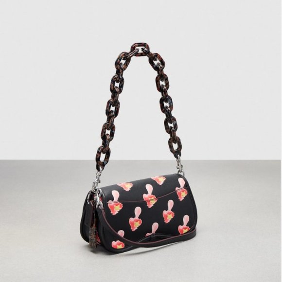 Coachtopia Wavy Dinky Leather Mushroom Print Chain Crossbody Purse Coach - Picture 3 of 16